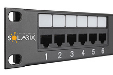 Product 19" patch panel Solarix 24 x RJ45 CAT6 UTP 350 MHz 1U czarny SX24-6-UTP-BK - Solarix - Patch panele