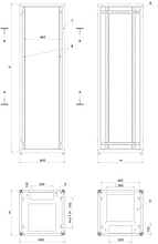 Product Szafa LC-50 33U, 600x600 RAL 7035, szklane drzwi - Solarix - Stojące 19"