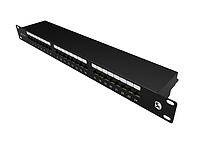 Product 19" patch panel Solarix 24 x RJ45 CAT5E STP 1U SX24-5E-STP-BK-N - Solarix - Patch panele