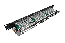 Product 19" patch panel Solarix 24 x RJ45 CAT5E STP 1U SX24-5E-STP-BK-N - Solarix - Patch panele