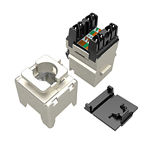 Product MULTIPACK 24 szt - keystony Solarix CAT5E STP RJ45 czarny SXKJ-5E-STP-BK-NA - Solarix - Keystony