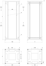 Product Szafa LC-50 42U, 800x800 RAL 7035, szklane drzwi - Solarix - Stojące 19"