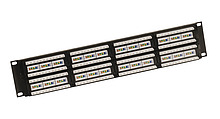 Product 19" patch panel Solarix 48 x RJ45 CAT6 UTP 350 MHz 2U czarny SX48-6-UTP-BK - Solarix - Patch panele