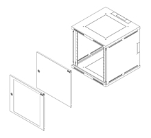 Product Szafka naścienna nitowana SENSA 12U 600mm, drzwi przeszklone, RAL 7035 SENSA-12U-66-11-G - Solarix - Naścienne 19"