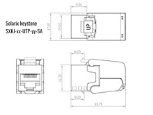 Product Samozaciskowy keystone Solarix CAT5E UTP RJ45 SXKJ-5E-UTP-BK-SA - Solarix - Keystony