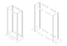 Product Rama wysokiej nośności 45U 19" 600x1000 BK, nośność 1200kg, komplet VR-45-G - Solarix - Otwarte ramy 19"