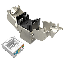 Product Samozaciskowy keystone Solarix CAT6 STP RJ45 SXKJ-6-STP-BK-SA - Solarix - Keystony