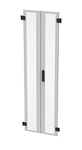 Drzwi metalowe do LC-50, 42U, szerokość 600 mm, dwuskrzydłowe, perforowane, kolor RAL 7035, zamek 3-punktowy - Solarix - Akcesoria