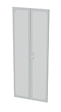 Drzwi metalowe do LC-50, 42U, szerokość 800 mm, dwuskrzydłowe, perforowane, kolor RAL 7035, zamek 1-punktowy - Solarix - Akcesoria