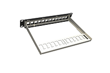 Product 10" modularny nieobłożony patch panel Solarix 12 portowy 1U SX12M-0-STP-BK-UNI-N-10 - Solarix - Patch panele