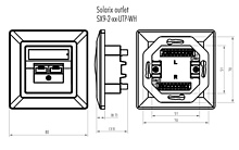 Product Gniazdko Solarix CAT6 UTP 1 x RJ45 pod tynk białe SX9-1-6-UTP-WH - Solarix - Gniazdka