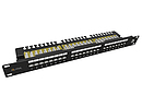 19" patch panel Solarix 24 x RJ45 CAT6 UTP z listwą 1U SX24L-6-UTP-BK-N - Solarix - Patch panele