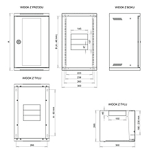 Product Naścienna 10" szafa 12U RAL 7035 szklane drzwi LC-10-12-11-G - Solarix - Naścienne 10"