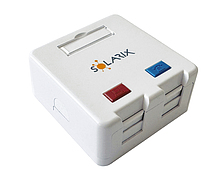 Gniazdo modularne Solarix na 2 keystony  na tynk SXMO-2-0-WH - Solarix - Gniazdka