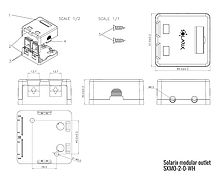 Product Gniazdo modularne Solarix na 2 keystony  na tynk SXMO-2-0-WH - Solarix - Gniazdka