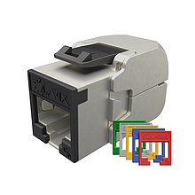 Samozaciskowy keyston Solarix CAT6A STP SXKJ-10G-STP-RAL-SA, moduły RAL FIT, GROUND LOCK, certyfikat Component Level i 4PPoE - Solarix - Keystony