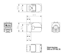 Product Samozaciskowy keyston Solarix CAT6A STP SXKJ-10G-STP-RAL-SA, moduły RAL FIT, GROUND LOCK, certyfikat Component Level i 4PPoE - Solarix - Keystony