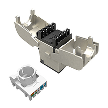 Product Samozaciskowy keyston Solarix CAT6A STP SXKJ-10G-STP-RAL-SA, moduły RAL FIT, GROUND LOCK, certyfikat Component Level i 4PPoE - Solarix - Keystony