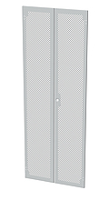 Drzwi metalowe do LC-50, 45U, szerokość 800 mm, dwuskrzydłowe, perforowane, kolor RAL 7035, zamek 1-punktowy - Solarix - Akcesoria