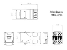 Product Zaciskany keystone Solarix CAT6 UTP RJ45 SXKJ-6-UTP-BK - Solarix - Keystony