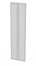 Drzwi metalowe do LC-50, 45U, szerokość 600 mm, dwuskrzydłowe, perforowane, kolor RAL 7035, zamek 1-punktowy - Solarix - Akcesoria