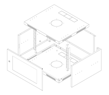 Product Szafa naścienna składana SENSA LITE 12U 600mm, drzwi blaszane, RAL 7035, SENSA-L-12U-56-21-G - Solarix - Naścienne 19"