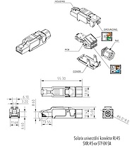 Product Konektor przemysłowy uniwersalny RJ45 CAT6 STP samozaciskowy SXRJ45-6-STP-BK-SA - Solarix - Konektory