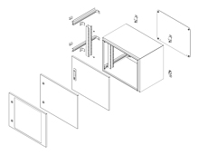 Product Naścienna szafa zewnętrzna LC-20 9U 600x600 drzwi blaszane 2x1 - punktowy zamek LC-20-9U-66-21-G - Solarix - Zewnetrzne z wyższym IP