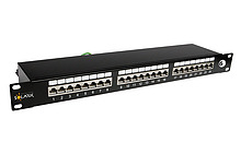 19" patch panel Solarix 24 x J45 CAT6 STP czarny 1U SX24-6-STP-BK - Solarix - Patch panele