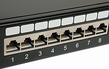 Product 19" patch panel Solarix 24 x J45 CAT6 STP czarny 1U SX24-6-STP-BK - Solarix - Patch panele