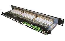 Product 19" patch panel Solarix 24 x J45 CAT6 STP czarny 1U SX24-6-STP-BK - Solarix - Patch panele