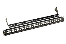 19" uniwersalny modularny nieobłożony patch panel Solarix 24 porty 1U czarny SX24M-0-STP-BK-UNI - Solarix - Patch panele