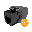 MULTIPACK 24 szt. - keystony Solarix CAT6 UTP RJ45 czarny samozaciskowe SXKJ-6-UTP-BK-SA - Solarix - Keystony