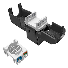 Product MULTIPACK 24 szt. - keystony Solarix CAT6 UTP RJ45 czarny samozaciskowe SXKJ-6-UTP-BK-SA - Solarix - Keystony