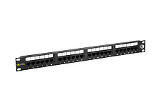 19" patch panel Solarix 24 x RJ45 CAT5E UTP 150 MHz czarny 1U SX24-5E-UTP-BK - Solarix - Patch panele