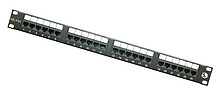 Product 19" patch panel Solarix 24 x RJ45 CAT5E UTP 150 MHz czarny 1U SX24-5E-UTP-BK - Solarix - Patch panele