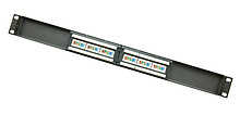 Product 19" patch panel Solarix 12 x RJ45 CAT5E UTP 150 MHz 1U czarny SX12-5E-UTP-BK - Solarix - Patch panele