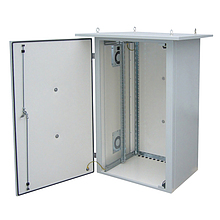 Szafka termo izolowana LC-07, 15U 700 x 400, RAL 7035 wentylator w lewej ściance  LC-07-15U-74-25002-0L-G - Solarix - Zewnetrzna IP55 z izolacją