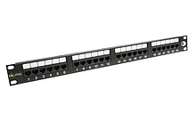 19" patch panel Solarix 24 x RJ45 CAT6 UTP 350 MHz 1U czarny SX24-6-UTP-BK - Solarix - Patch panele