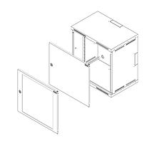 Product Szafka naścienna nitowana SENSA 6U 400mm, drzwi szklane, RAL 7035 - Solarix - Naścienne 19"