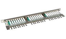 Product 19" patch panel Solarix 24xRJ45 CAT5E STP z wspornikiem 0,5U SX24HD-5E-STP-SL - Solarix - Patch panele