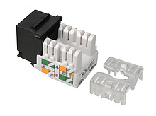 Zaciskany keystone Solarix CAT5E UTP RJ45 czarny, podłączenie 90°,  SXKJ-5E-UTP-BK-90 - Solarix - Keystony