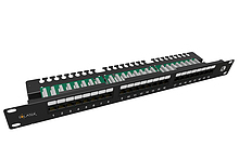 19" patch panel Solarix 24 x RJ45 CAT5E UTP z listwą 1U SX24L-5E-UTP-BK-N - Solarix - Patch panele