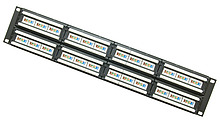 Product 19" patch panel Solarix 48 x RJ45 CAT5E UTP 150 MHz czarny 2U SX48-5E-UTP-BK - Solarix - Patch panele