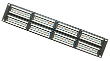 Product 19" patch panel Solarix 48 x RJ45 CAT5E UTP 150 MHz czarny 2U SX48-5E-UTP-BK - Solarix - Patch panele