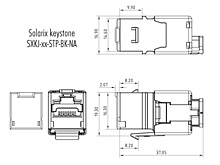 Product Szybko-zaciskowy keystone Solarix CAT6 STP RJ45 czarny SXKJ-6-STP-BK-NA do kleszczy SXKJ-NA-BU - Solarix - Keystony